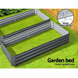 Greenfingers Garden Bed 2PCS 210X90X30cm  Galvanised Steel Raised Planter - KRE Group