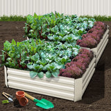 Green Fingers Set of 2 120 x 90cm Raised Garden Bed - Cream - KRE Group