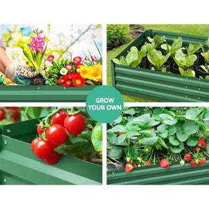 Green Fingers Set of 2 120 x 90cm Raised Garden Bed - Green - KRE Group