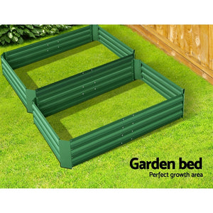 Green Fingers Set of 2 120 x 90cm Raised Garden Bed - Green - KRE Group