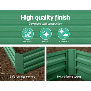 Green Fingers Set of 2 120 x 90cm Raised Garden Bed - Green - KRE Group