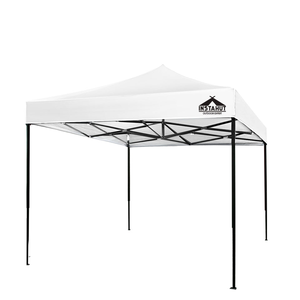 Instahut Gazebo Pop Up Marquee 3x3m Outdoor Tent Folding Wedding Gazebos White - KRE Group