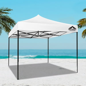 Instahut Gazebo Pop Up Marquee 3x3m Outdoor Tent Folding Wedding Gazebos White - KRE Group