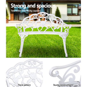 Gardeon Victorian Garden Bench – White - KRE Group