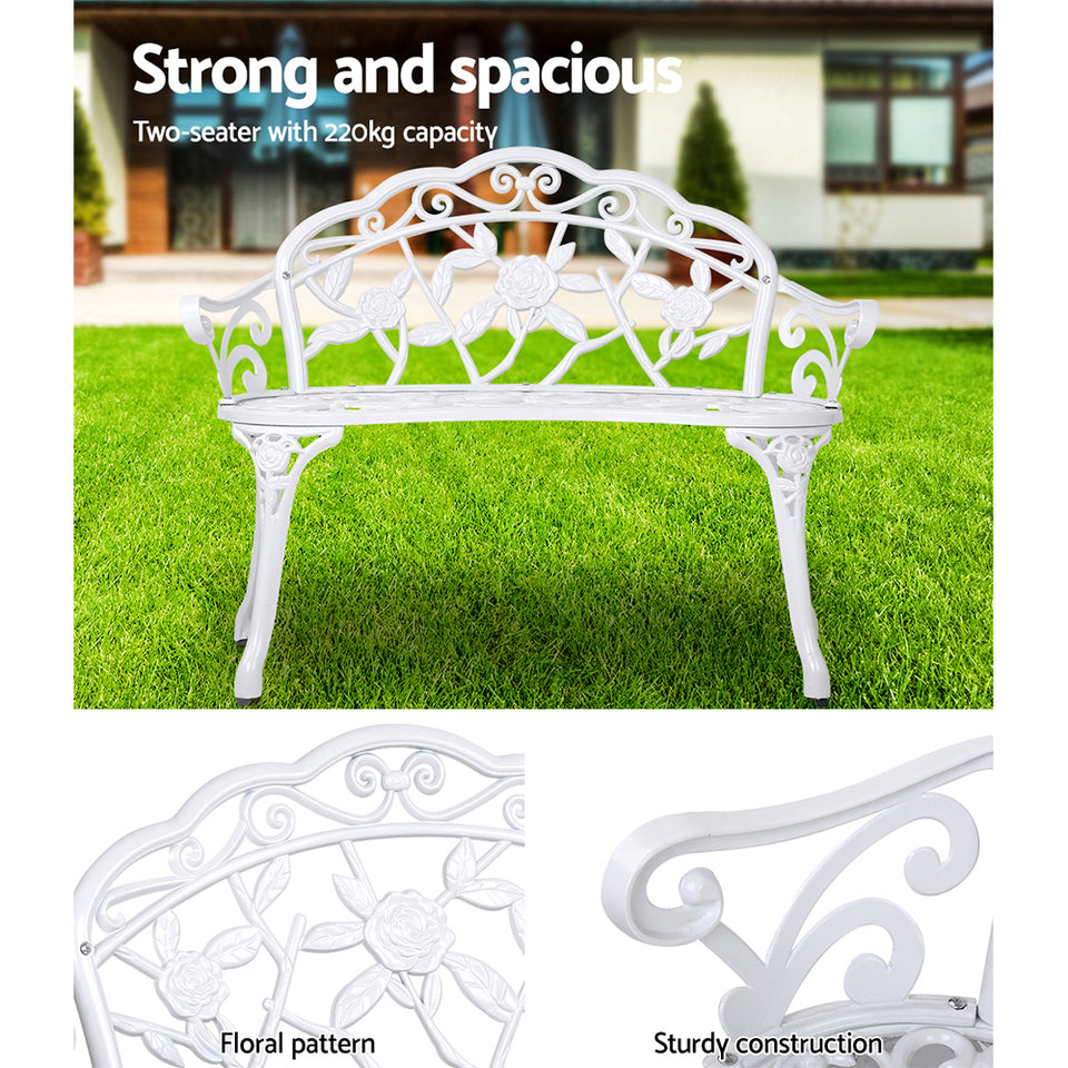 Gardeon Victorian Garden Bench – White - KRE Group