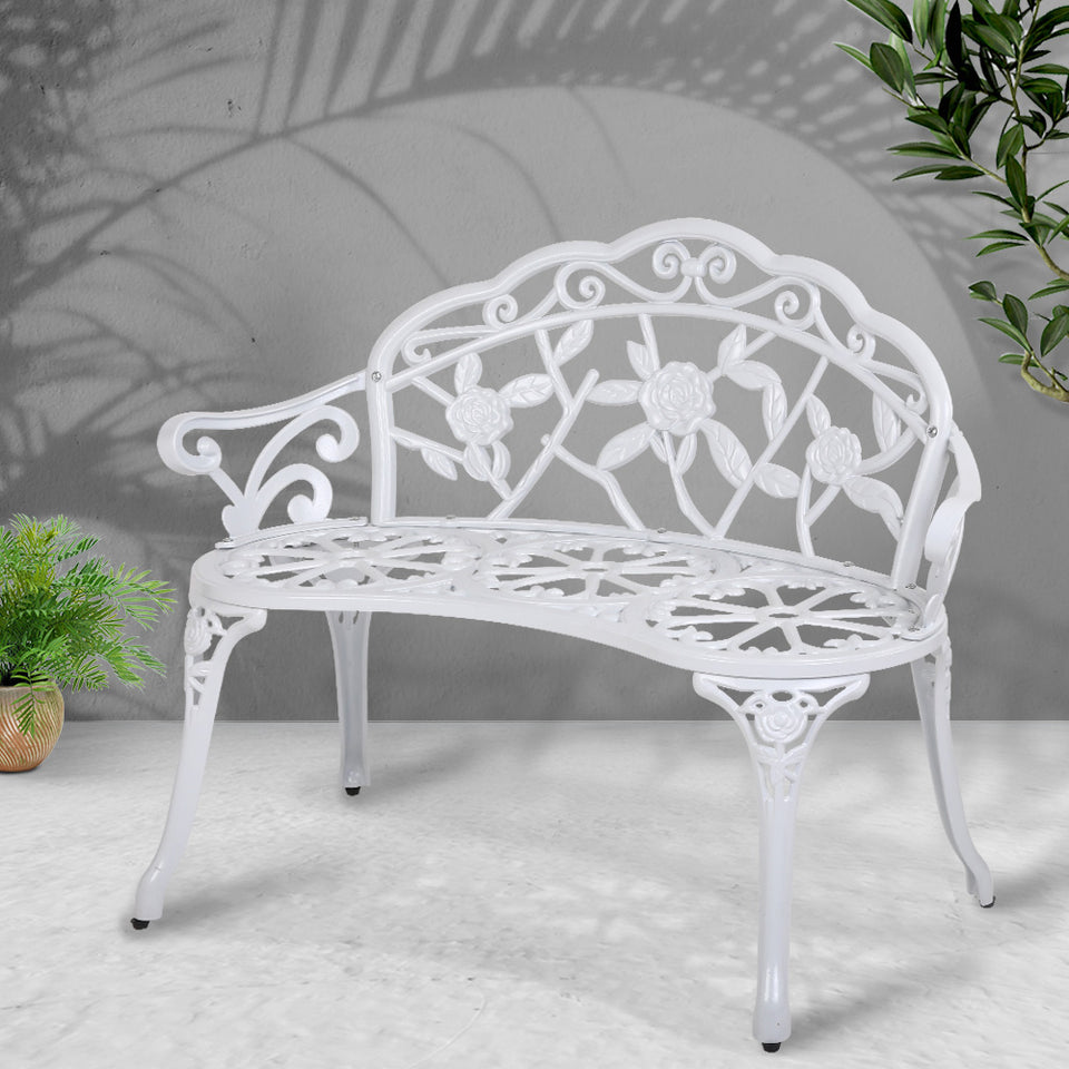 Gardeon Victorian Garden Bench – White - KRE Group