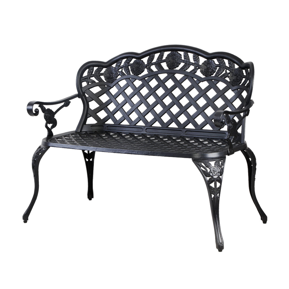 Gardeon Garden Bench Patio Porch Park Lounge Cast Aluminium Outdoor Furniture - KRE Group