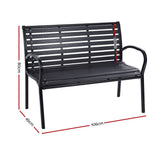 Gardeon Garden Bench Outdoor Furniture Chair Steel Lounge Backyard Patio Park Black - KRE Group