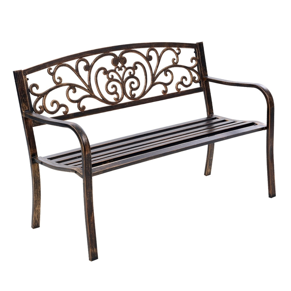 Gardeon Cast Iron Garden Bench - Bronze - KRE Group