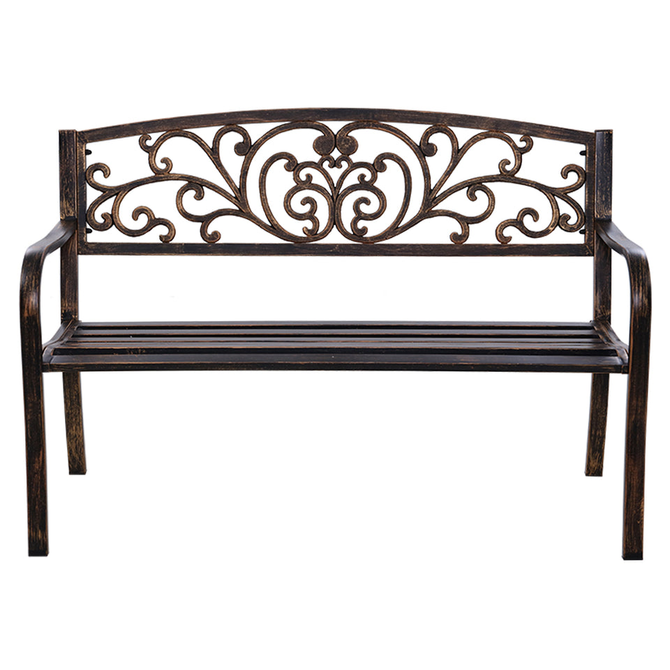 Gardeon Cast Iron Garden Bench - Bronze - KRE Group