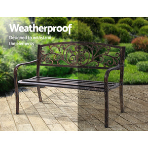 Gardeon Cast Iron Garden Bench - Bronze - KRE Group