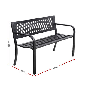 Gardeon Cast Iron Modern Garden Bench - Black - KRE Group