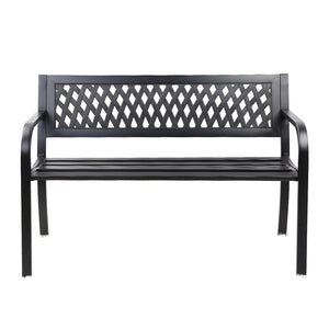 Gardeon Cast Iron Modern Garden Bench - Black - KRE Group