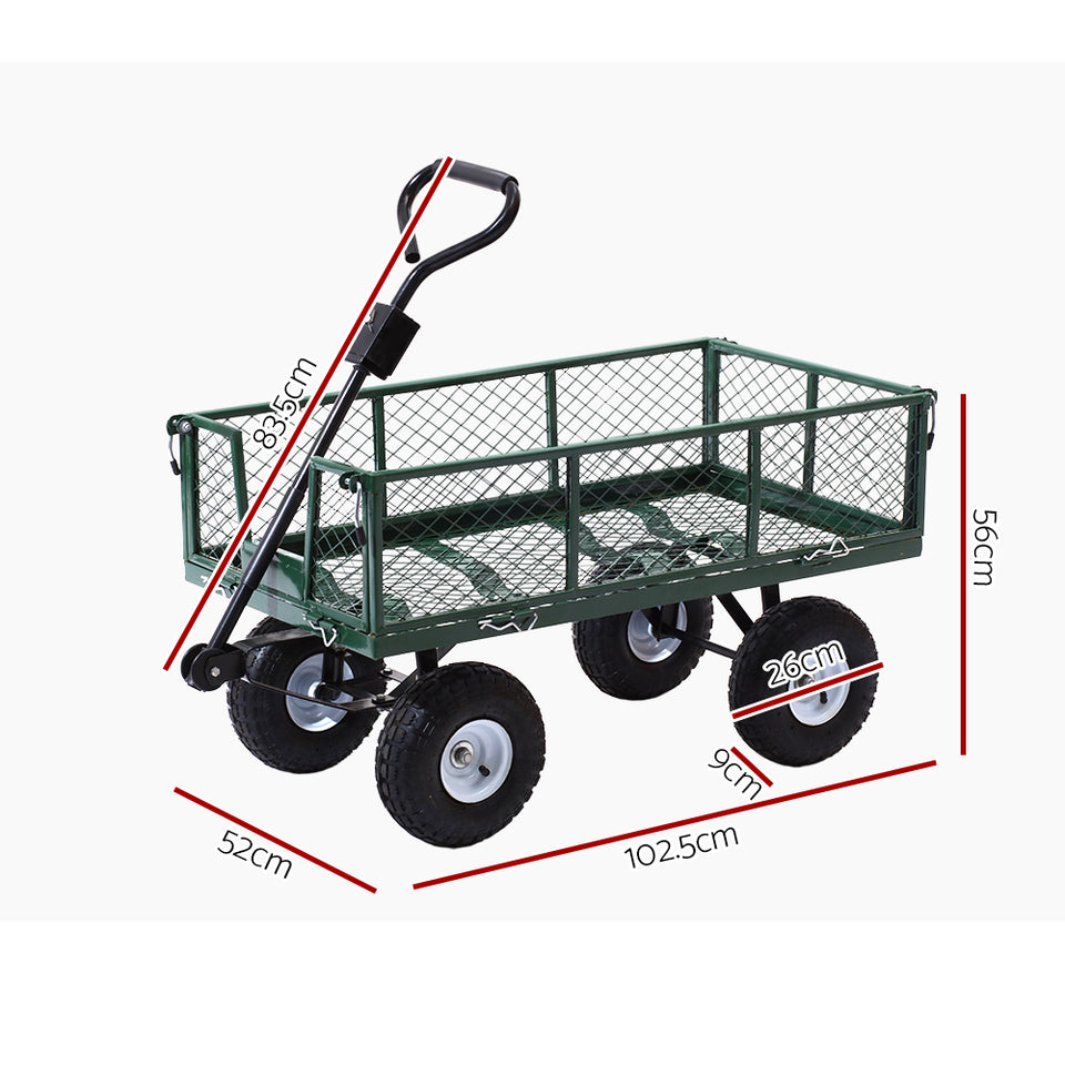 Gardeon Mesh Garden Steel Cart - Green - KRE Group