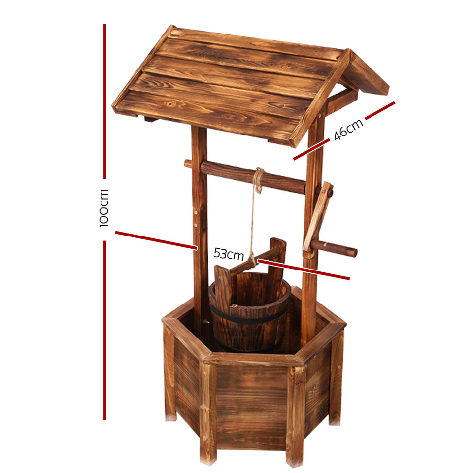 Gardeon Wooden Wishing Well - KRE Group