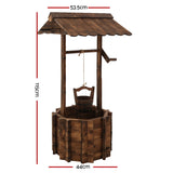 Gardeon Outdoor Garden Ornaments Wishing Well Planter Bucket Wooden Decor XL - KRE Group