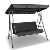 Gardeon Outdoor Furniture Swing Chair Hammock 3 Seater Bench Seat Canopy Black - KRE Group