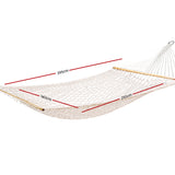 Gardeon Double Swing Hammock Bed Cream - KRE Group