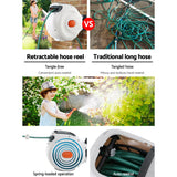 Greenfingers Retractable Hose Reel 20M Garden Water Brass Spray Gun Auto Rewind - KRE Group