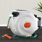 Greenfingers Retractable Hose Reel 20M Garden Water Brass Spray Gun Auto Rewind - KRE Group