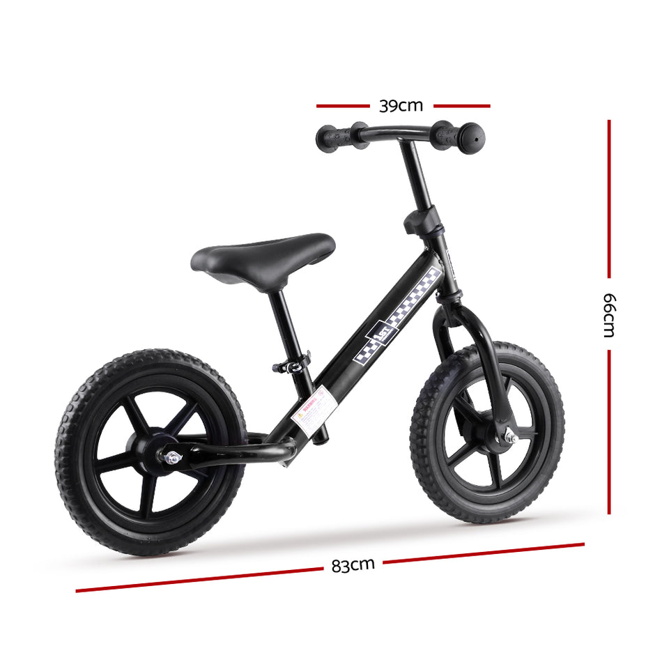 Kids Balance Bike Ride On Toys Puch Bicycle Wheels Toddler Baby 12" Bikes Black - KRE Group