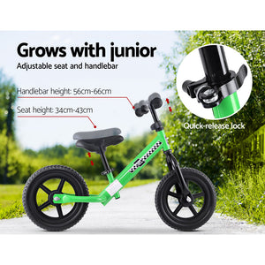 Kids Balance Bike Ride On Toys Puch Bicycle Wheels Toddler Baby 12" Bikes Green - KRE Group