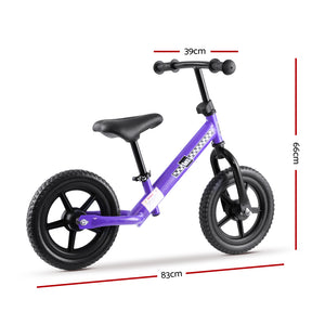 Kids Balance Bike Ride On Toys Puch Bicycle Wheels Toddler Baby 12" Bikes Purple - KRE Group