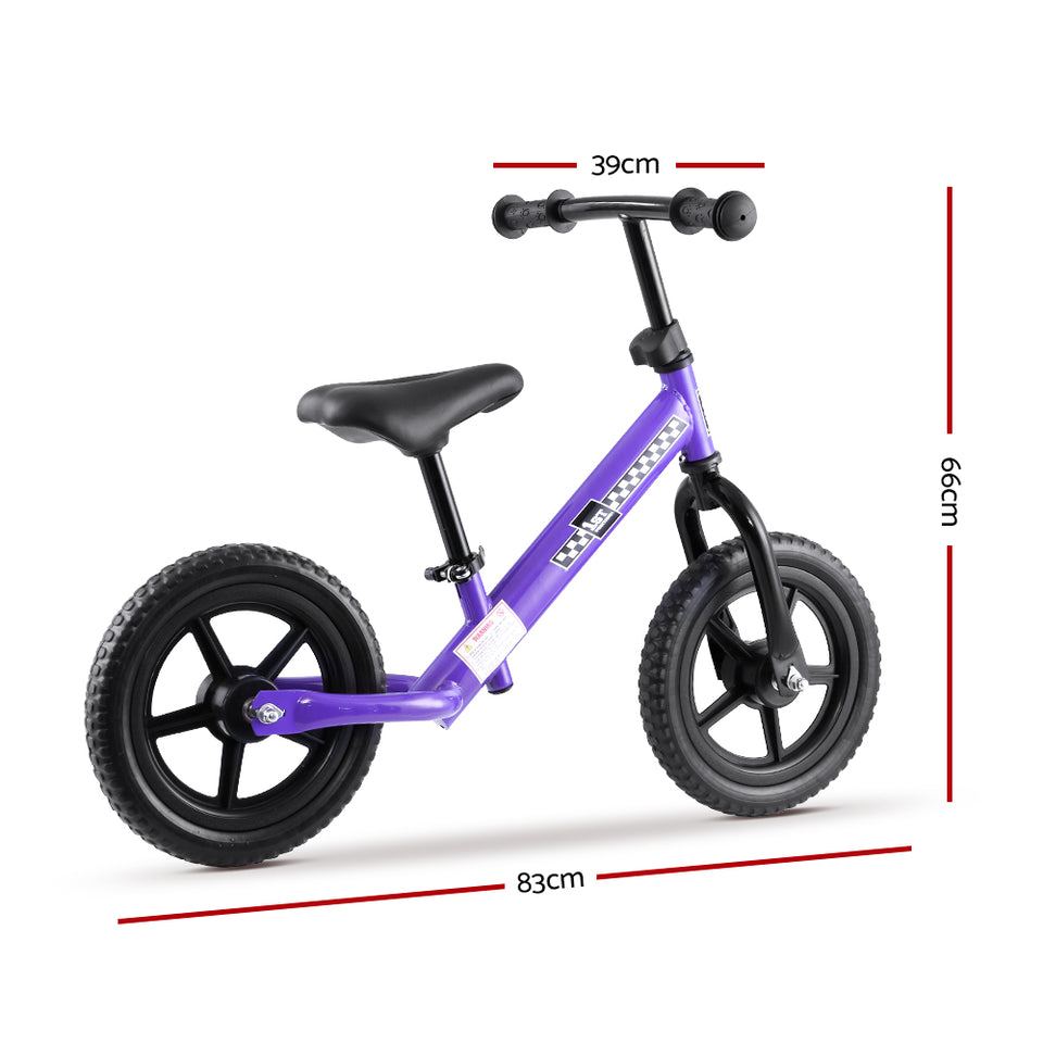 Kids Balance Bike Ride On Toys Puch Bicycle Wheels Toddler Baby 12" Bikes Purple - KRE Group