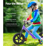 Kids Balance Bike Ride On Toys Puch Bicycle Wheels Toddler Baby 12" Bikes Purple - KRE Group