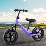 Kids Balance Bike Ride On Toys Puch Bicycle Wheels Toddler Baby 12" Bikes Purple - KRE Group