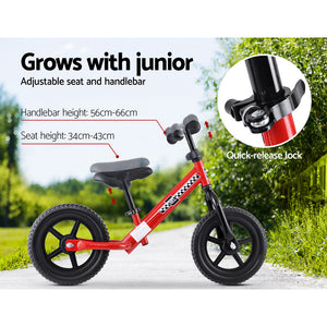 Kids Balance Bike Ride On Toys Puch Bicycle Wheels Toddler Baby 12" Bikes Red - KRE Group