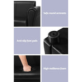 Keezi Kids Sofa Armchair Footstool Set Children Lounge Chair Couch Double Black - KRE Group