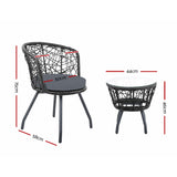 Gardeon Outdoor Patio Chair and Table - Black - KRE Group