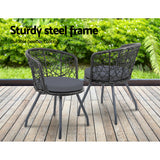 Gardeon Outdoor Patio Chair and Table - Black - KRE Group