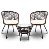 Gardeon Outdoor Patio Chair and Table - Brown - KRE Group