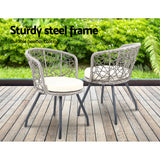 Gardeon Outdoor Patio Chair and Table - Grey - KRE Group