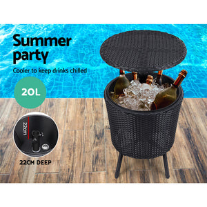 Gardeon Bar Table Outdoor Setting Cooler Ice Bucket Storage Box Party Patio Coffee Pool - KRE Group