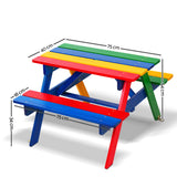 Keezi Kids Wooden Picnic Table Set with Umbrella - KRE Group