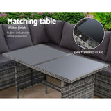 Gardeon Outdoor Furniture Dining Setting Sofa Set Lounge Wicker 8 Seater Mixed Grey - KRE Group