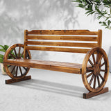 Gardeon Garden Bench Wooden Wagon Chair 3 Seat Outdoor Furniture Backyard Lounge - KRE Group