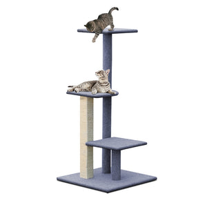 i.Pet Cat Tree 124cm Trees Scratching Post Scratcher Tower Condo House Furniture Wood Steps - KRE Group