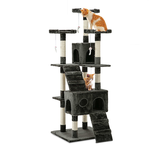 i.Pet Cat Tree 180cm Trees Scratching Post Scratcher Tower Condo House Furniture Wood - KRE Group