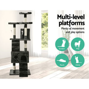 i.Pet Cat Tree 180cm Trees Scratching Post Scratcher Tower Condo House Furniture Wood - KRE Group