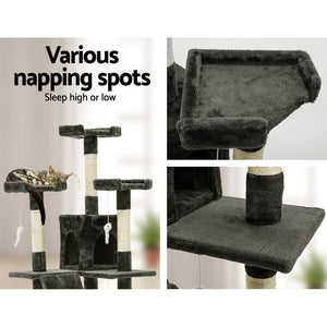 i.Pet Cat Tree 180cm Trees Scratching Post Scratcher Tower Condo House Furniture Wood - KRE Group