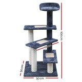 i.Pet Cat Tree 100cm Trees Scratching Post Scratcher Tower Condo House Furniture Wood Steps - KRE Group