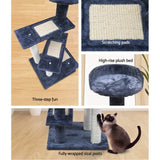 i.Pet Cat Tree 100cm Trees Scratching Post Scratcher Tower Condo House Furniture Wood Steps - KRE Group