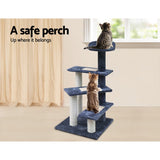 i.Pet Cat Tree 100cm Trees Scratching Post Scratcher Tower Condo House Furniture Wood Steps - KRE Group