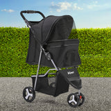 i.Pet 3 Wheel Pet Stroller - Black - KRE Group