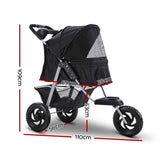 i.Pet Pet Stroller Dog Carrier Foldable Pram Large Black - KRE Group