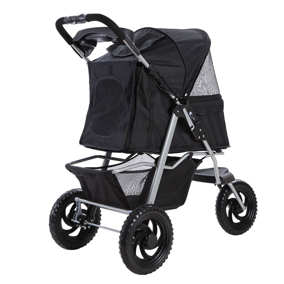 i.Pet Pet Stroller Dog Carrier Foldable Pram Large Black - KRE Group